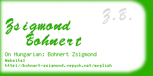 zsigmond bohnert business card